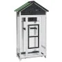 Casita para pájaros madera maciza pino gris 91,5x53x170 cm de vidaXL, Pies y jaulas para pájaros - Ref: Foro24-172253, Precio...