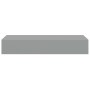 Estantes de pared con cajón 2 uds MDF gris 60x23,5x10 cm