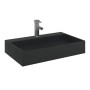 Lavabo de fundición de mineral/mármol negro mate 60x38x11 cm