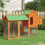 Solid pine wood chicken coop in brown color, 193x65x117 cm by vidaXL, Cages and habitats for small animals - Ref: Foro24-1722...