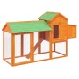 Solid pine wood chicken coop in brown color, 193x65x117 cm by vidaXL, Cages and habitats for small animals - Ref: Foro24-1722...