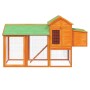 Solid pine wood chicken coop in brown color, 193x65x117 cm by vidaXL, Cages and habitats for small animals - Ref: Foro24-1722...