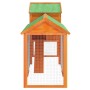 Gallinero madera maciza de pino marrón 193x65x117 cm