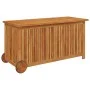 Garden storage box solid acacia wheels 113x50x58 cm by vidaXL, Outdoor storage boxes - Ref: Foro24-319712, Price: 167,33 €, D...