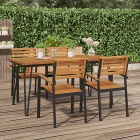 Garden table with U legs solid acacia wood 160x80x75 cm by vidaXL, Garden tables - Ref: Foro24-319520, Price: 205,23 €, Disco...