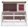 Conejera de madera maciza de pino moca 102x90x84,5 cm by vidaXL, Cages and habitats for small animals - Ref: Foro24-172285, P...