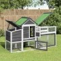 Solid gray pine wood chicken coop 186.5x58.5x113 cm by vidaXL, Cages and habitats for small animals - Ref: Foro24-172229, Pri...