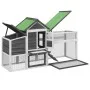 Solid gray pine wood chicken coop 186.5x58.5x113 cm by vidaXL, Cages and habitats for small animals - Ref: Foro24-172229, Pri...
