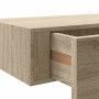 Estantes de pared con cajón 2 uds MDF roble 60x23,5x10 cm