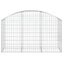 Gabion basket in arched shape, made of galvanized iron, 150x50x80/100cm. by vidaXL, Pots and planters - Ref: Foro24-153454, P...