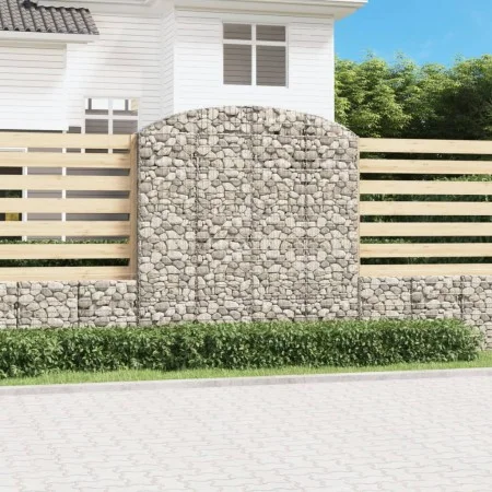 Gabion basket arch shape galvanized iron 200x30x200/220 cm by vidaXL, Pots and planters - Ref: Foro24-153470, Price: 124,99 €...