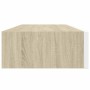Estante con cajón de pared MDF roble y blanco 60x23,5x10 cm