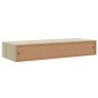 Estante con cajón de pared MDF roble y blanco 60x23,5x10 cm