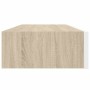 Estantes de pared con cajón 2 uds MDF roble/blanco 60x23,5x10cm