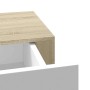 Estantes de pared con cajón 2 uds MDF roble/blanco 60x23,5x10cm