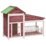 Solid mocha pine wood dog kennel 143x60.5x109 cm by vidaXL, Dog kennels and fences - Ref: Foro24-172263, Price: 189,43 €, Dis...