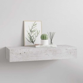 Estante de pared con cajón MDF gris hormigón 60x23,5x10 cm