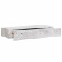 Estante de pared con cajón MDF gris hormigón 60x23,5x10 cm