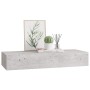Estante de pared con cajón MDF gris hormigón 60x23,5x10 cm