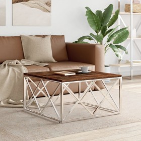 Stainless steel and solid recycled wood coffee table by vidaXL, Coffee table - Ref: Foro24-349973, Price: 107,09 €, Discount: %