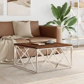 Stainless steel and solid recycled wood coffee table by vidaXL, Coffee table - Ref: Foro24-349973, Price: 106,09 €, Discount: %