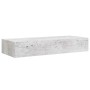 Estante de pared con cajón MDF gris hormigón 60x23,5x10 cm