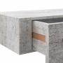 Estante de pared con cajón MDF gris hormigón 60x23,5x10 cm