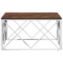 Mesa de centro acero inoxidable y madera maciza reciclada de vidaXL, Mesas de centro - Ref: Foro24-349973, Precio: 107,04 €, ...