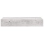 Estante de pared con cajón 2 uds MDF gris hormigón 60x23,5x10cm