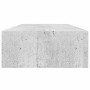 Estante de pared con cajón 2 uds MDF gris hormigón 60x23,5x10cm