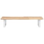 Estante de lavabo de pared acero y madera maciza de acacia
