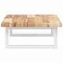 Estante de lavabo de pared acero y madera maciza de acacia