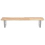 Estante de lavabo de pared acero y madera maciza de acacia