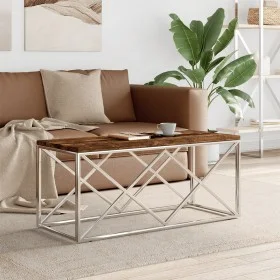 Stainless steel and solid recycled wood coffee table by vidaXL, Coffee table - Ref: Foro24-349965, Price: 92,43 €, Discount: %
