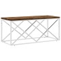 Stainless steel and solid recycled wood coffee table by vidaXL, Coffee table - Ref: Foro24-349965, Price: 93,28 €, Discount: %