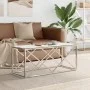Mesa de centro acero inoxidable y vidrio 110x45x45 cm de vidaXL, Mesas de centro - Ref: Foro24-349963, Precio: 134,72 €, Desc...