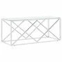 Mesa de centro acero inoxidable y vidrio 110x45x45 cm de vidaXL, Mesas de centro - Ref: Foro24-349963, Precio: 134,72 €, Desc...