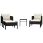 5-piece garden furniture set and black synthetic rattan cushions by vidaXL, Garden sets - Ref: Foro24-319681, Price: 230,94 €...