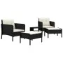 5-teiliges Gartenmöbel-Set und schwarze synthetische Rattankissen von vidaXL, Gartensets - Ref: Foro24-319681, Preis: 261,92 ...