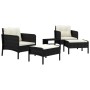 5-teiliges Gartenmöbel-Set und schwarze synthetische Rattankissen von vidaXL, Gartensets - Ref: Foro24-319681, Preis: 230,94 ...