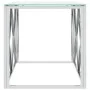 Mesa de centro acero inoxidable y vidrio 110x45x45 cm de vidaXL, Mesas de centro - Ref: Foro24-349963, Precio: 134,72 €, Desc...