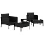 5-piece garden furniture set and black synthetic rattan cushions by vidaXL, Garden sets - Ref: Foro24-319681, Price: 230,94 €...