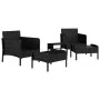 5-teiliges Gartenmöbel-Set und schwarze synthetische Rattankissen von vidaXL, Gartensets - Ref: Foro24-319681, Preis: 261,92 ...