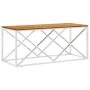 Mesa de centro acero inoxidable y madera maciza de acacia de vidaXL, Mesas de centro - Ref: Foro24-349967, Precio: 80,45 €, D...