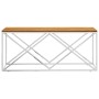 Couchtisch aus Edelstahl und massivem Akazienholz von vidaXL, Couchtisch - Ref: Foro24-349967, Preis: 81,13 €, Rabatt: %