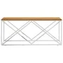 Mesa de centro acero inoxidable y madera maciza de acacia de vidaXL, Mesas de centro - Ref: Foro24-349967, Precio: 80,45 €, D...