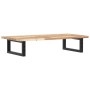 Estante de lavabo de pared acero y madera maciza de acacia