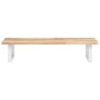 Estante de lavabo de pared acero y madera maciza de acacia
