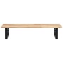 Estante de lavabo de pared acero y madera maciza de acacia