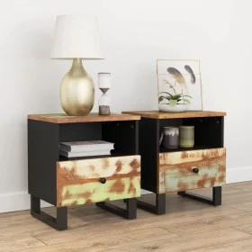 Nachttische 2 Stk. massives recyceltes Holz und Sperrholz von vidaXL, Nachttische - Ref: Foro24-350653, Preis: 159,24 €, Raba...